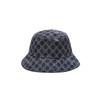 Daks Navy Logo Pattern Cotton Blend Denim Bucket Hat Dbhe4fp25n2