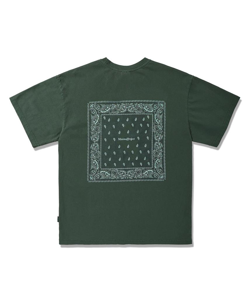 MINIMALPROJECT Paisley Pigment Short Sleeve T-Shirt Mst170 [Bluegreen]