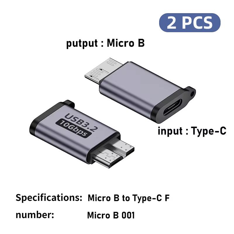 Micro B USB C 3.0 Male To Type C Female Adapter Type-C USB3.0 Micro B Connector for External Hard Drive Disk HDD Cable Adapter