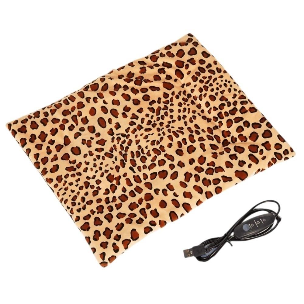 Plush Warm Pet Heating Pad Adjustable Temperature Cat Bed Mat Cat Electric Blanket  Pet Crate