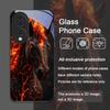 Creative Flame Black Horse Pattern Tempered Glass Phone Case for Redmi Note 15 Pro+ 14 13 12 11T PRO 10 Lite 15C 14C 13C Covers