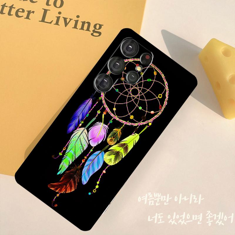 Retro Feather Dreamcatcher Phone Case For Samsung Galaxy S25 Ultra S9 S10 S20 S22 S21 S23 Plus S24 FE Back Cover Shell