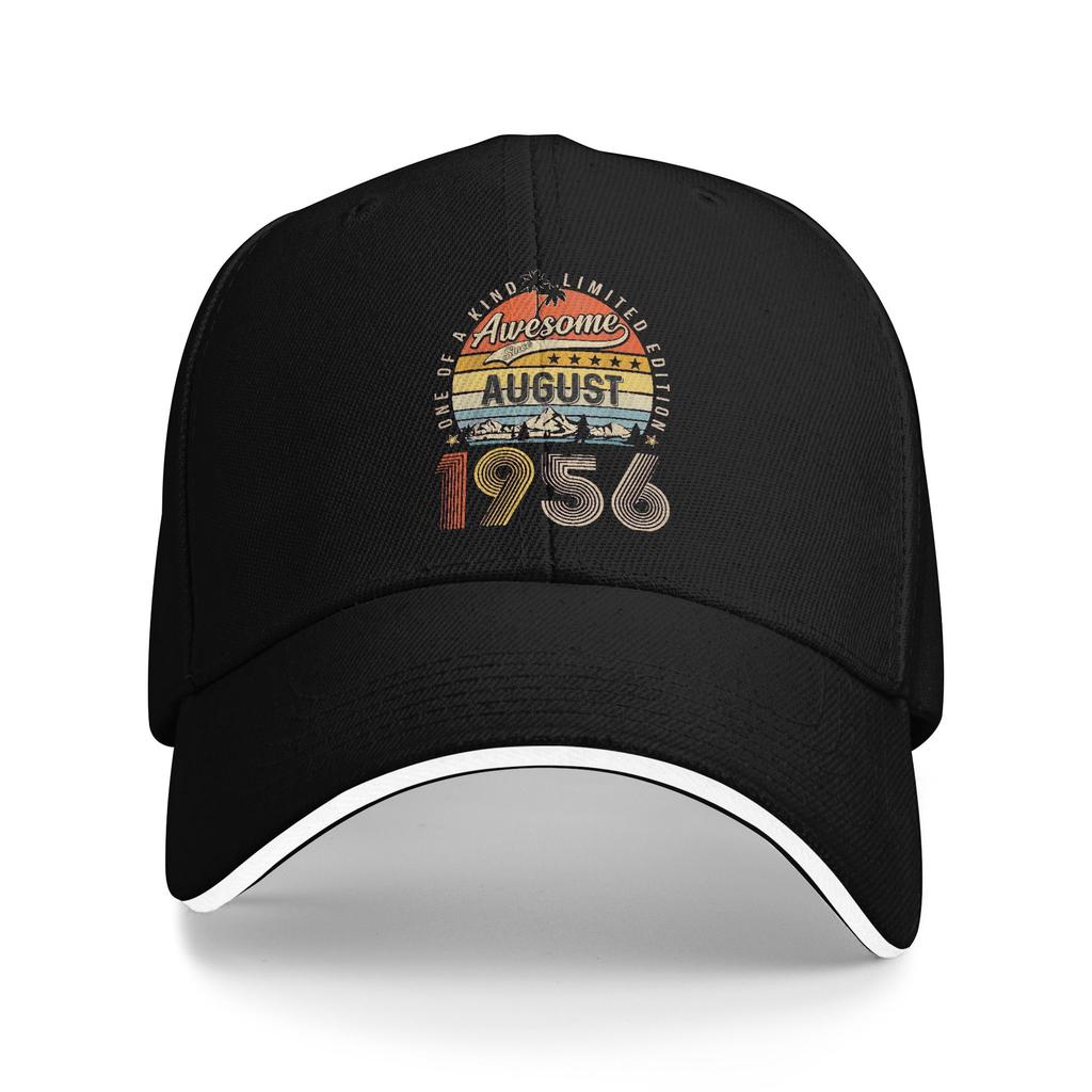 Awesome Since August 1956 Vintage 67th Birthday Sun Baseball Cap Summer Men Design Hip Hop Hats SunProof Classic Baseball Caps