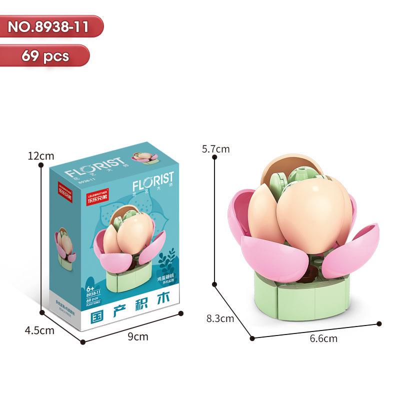 Succulent Bonsai Building Block Flowers - Compatible with Lego, Small Particle Assembly Toys for Girls