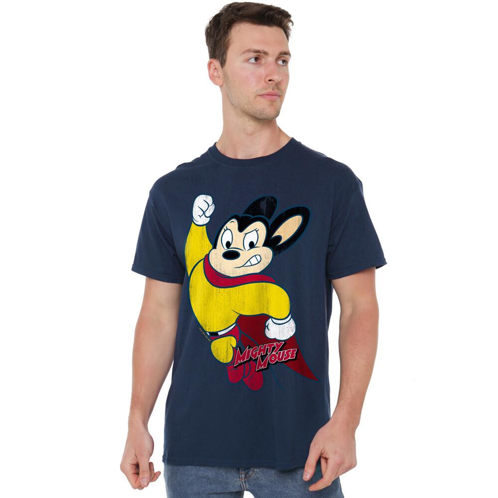 Mighty Mouse Classic Hero T-Shirt S-2XL Navy S