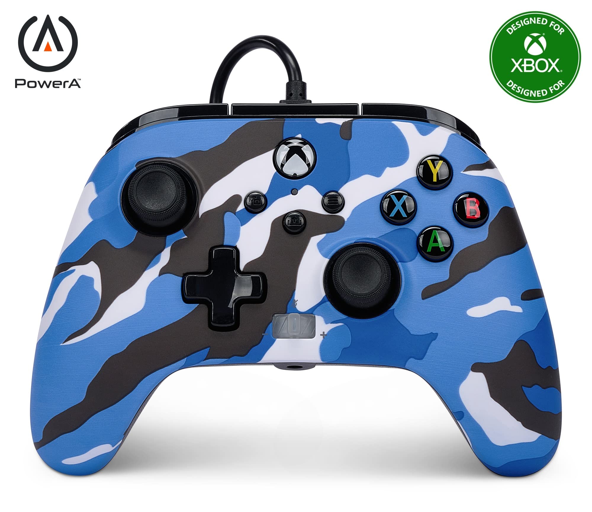 

Year PowerA Enhanced Wired Controller Blue Camo Double Vibration Function Back Button Xbox Series Xbox One PC for Windows [2 Warranty] XS 10/11