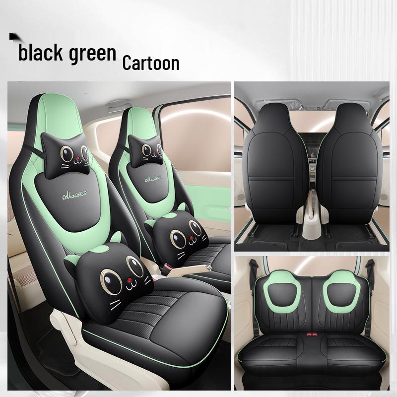 2024 Wuling Hongguang MINI Macaron Car Seat Cover, Third Gen, Cartoon Design, Universal Fit, Full Coverage for All Seasons, 170km.
