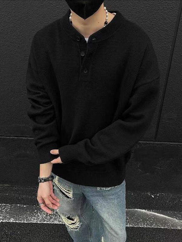 {Arctic fleece} knitted sweater for men and women of the same style, solid color loose autumn and winter crew neck warm sweater