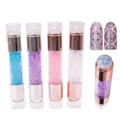 Nail Seal Plate Soft Crystal-clear DIY Painting Silicone Double Head Transparent Manicure Stamp Pen