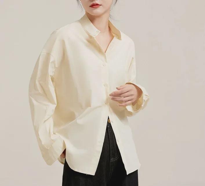 2024 Autumn Low-Saturation Twisted Stand Collar Shirt