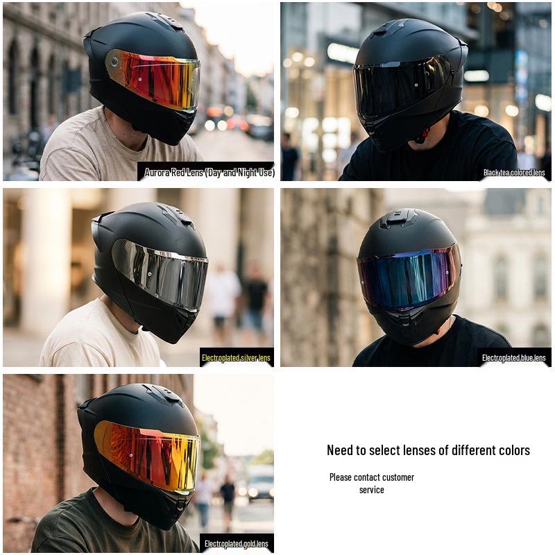 3C Certified Dual Lens Motorcycle Helmet for All Seasons, Men & Women