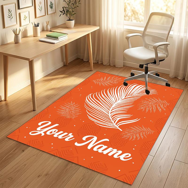 Office Team Theme Soft Crystal Velvet Rug Custom Name & Text Print Non Slip Floor Rug for Bedroom Living Room