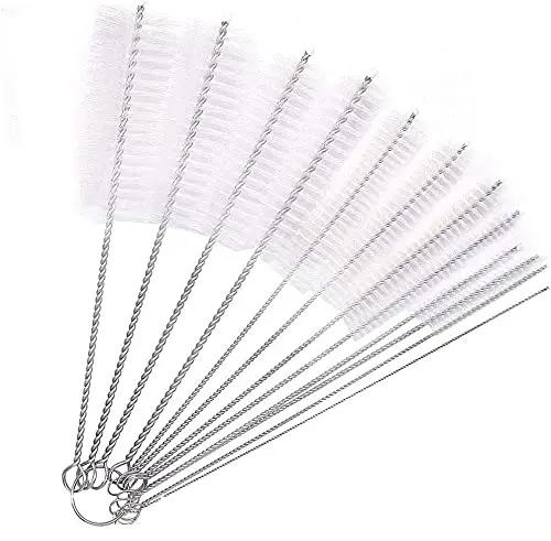 10pcs Pipe Tube Brush Pipe Cleaning Brushes Nylon Bristle Drinking Straws Cleaner Brush for Washing Kettle Spout Teapot Nozzle