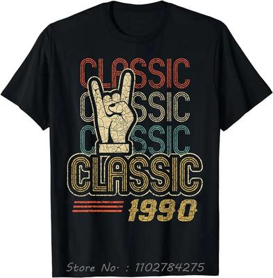Men's Clothing Rock Music Retro Classic 1990 Oversized T-shirt Demand Cotton Tshirt Custom Tees Fashion Fitness T Shirt
