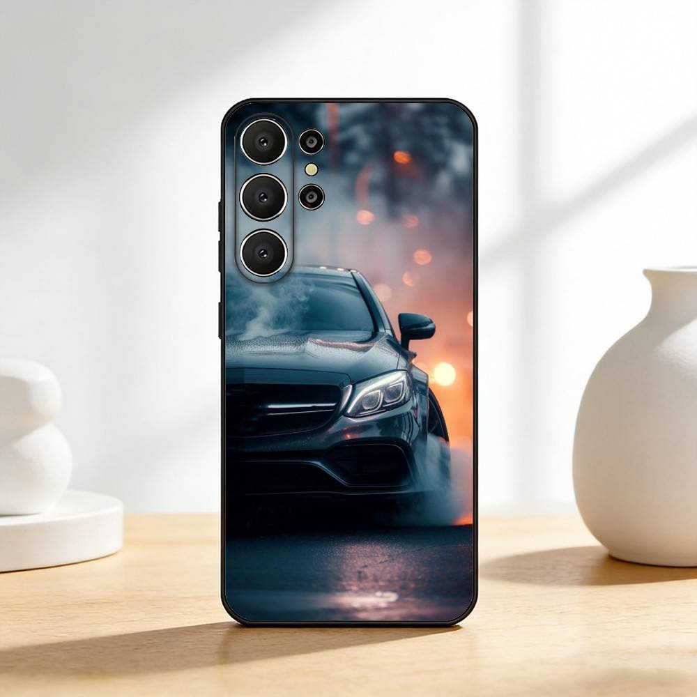 Чехол для телефона D-DTM Cls 63 C-Car для Samsung S26, S25, 24, 23, 22, 30, 21, 10, 9, Ultra, Plus, Lite, Черный Мягкий чехол Samsung S24ULTRA