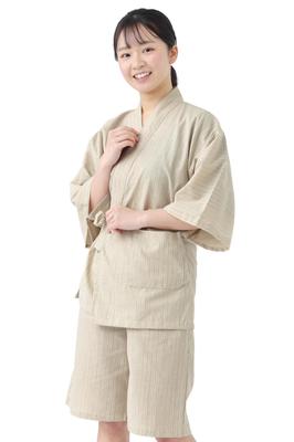 Jinbei for Kurume Shijira Sizes M and Set Room Kurume [Tayutaf] Women, Weave, Weave, Pajamas, L, 100% Cotton, Mother's Day, Adult, Up, Wear, (Bunjin,