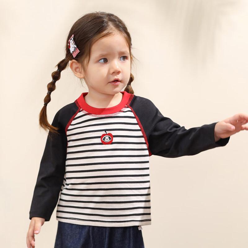 

LUSON Baby Girls Striped Long-Sleeve T-Shirt 110
