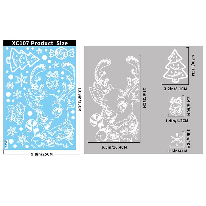 

Рождественские наклейки Зимняя снежинка Лось Статические наклейки Принадлежности для рождественской вечеринки Подвеска Подарочная коробка Наклейки на окна
