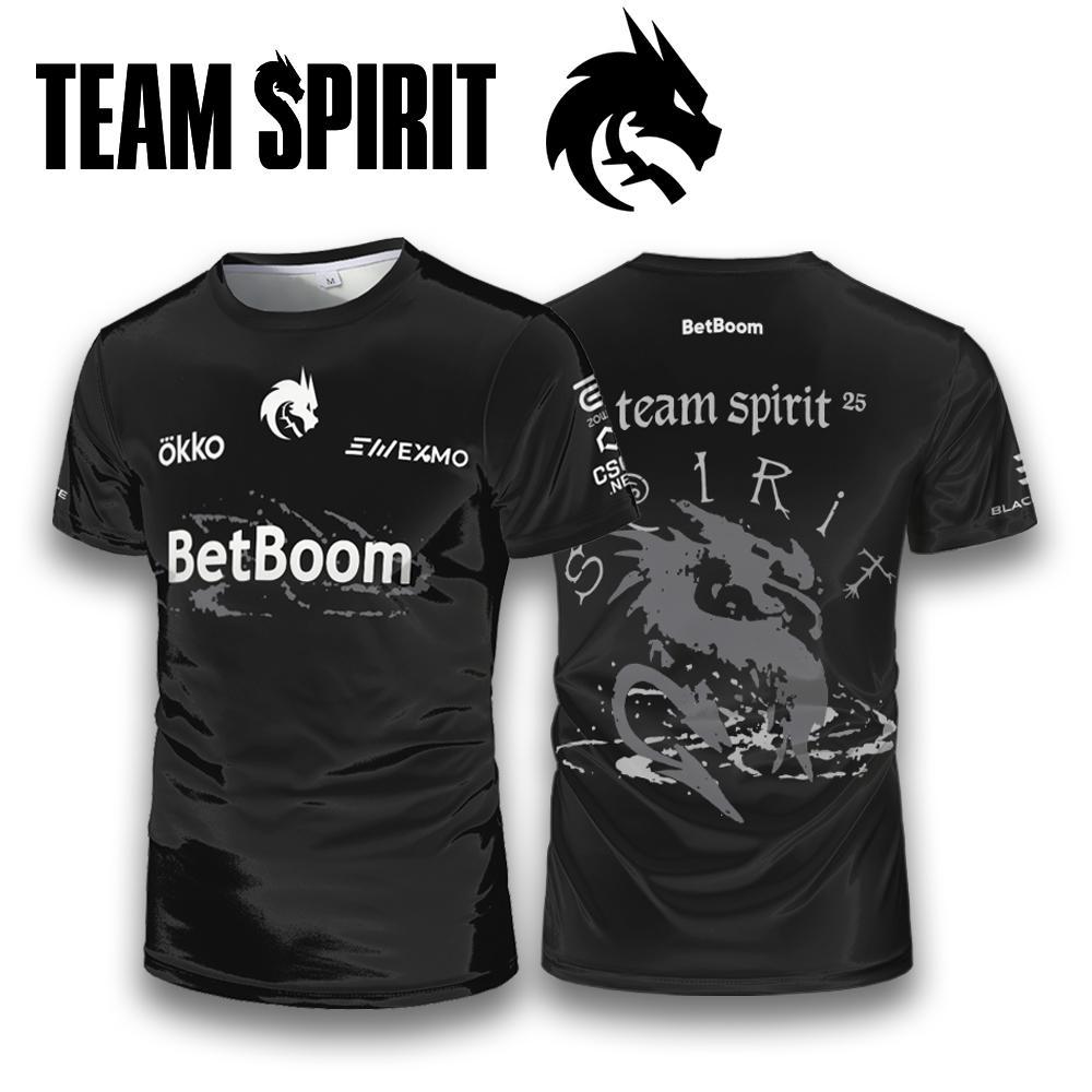 Team Spirit PRO KIT JERSEY 25-26 CS2 Esports Club Custom Player Training Uniform Donk Unisex Short-sleeved Crew Neck T-shirt S