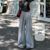 2025 Spring Women's High Waist Loose Wide-Leg Cotton Pants with Drawstring
