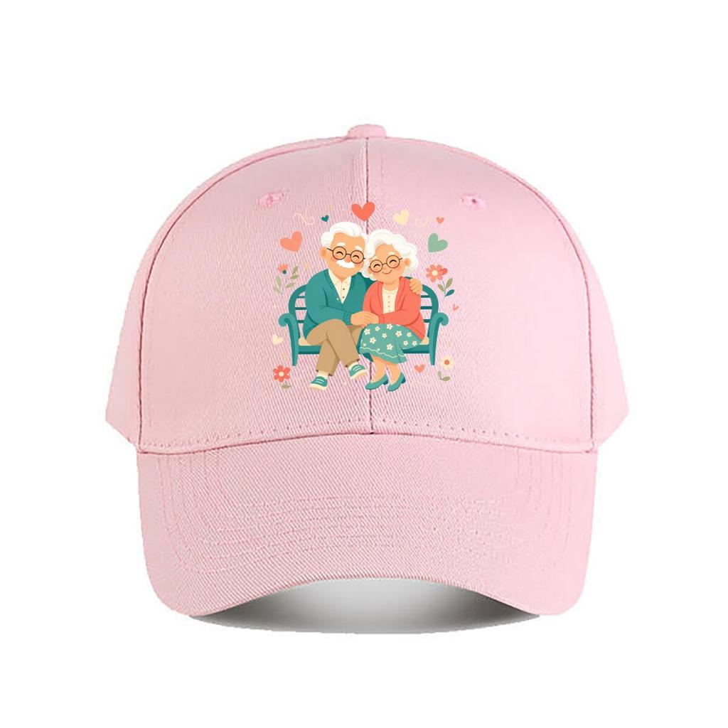 Sweet Senior Love Cartoon Couple Baseball Cap Fashion Outdoor Sports Sunhat Unisex Snapback Cap Womens