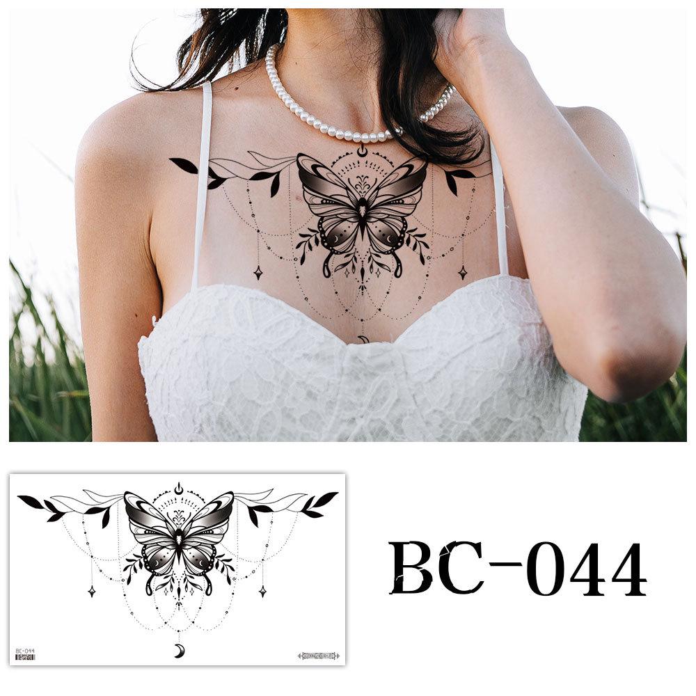 Waterproof Sexy Floral Tattoo Stickers for Chest & Clavicle