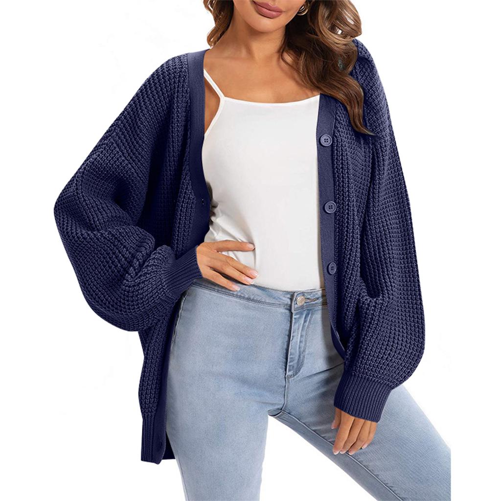 Women's Cardigan Sweater Button-Down Long Sleeve Oversized Knit Cardigans