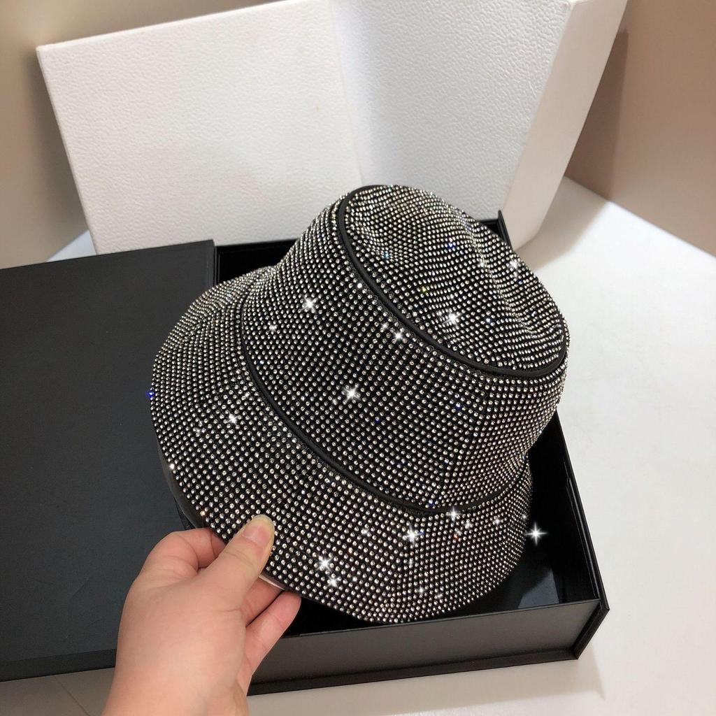 Super Shiny Bilibili Full Drill Custom Fisherman Hat Empty Top Hat Light Luxury Ladies Hat Summer Fashion Sun Hat