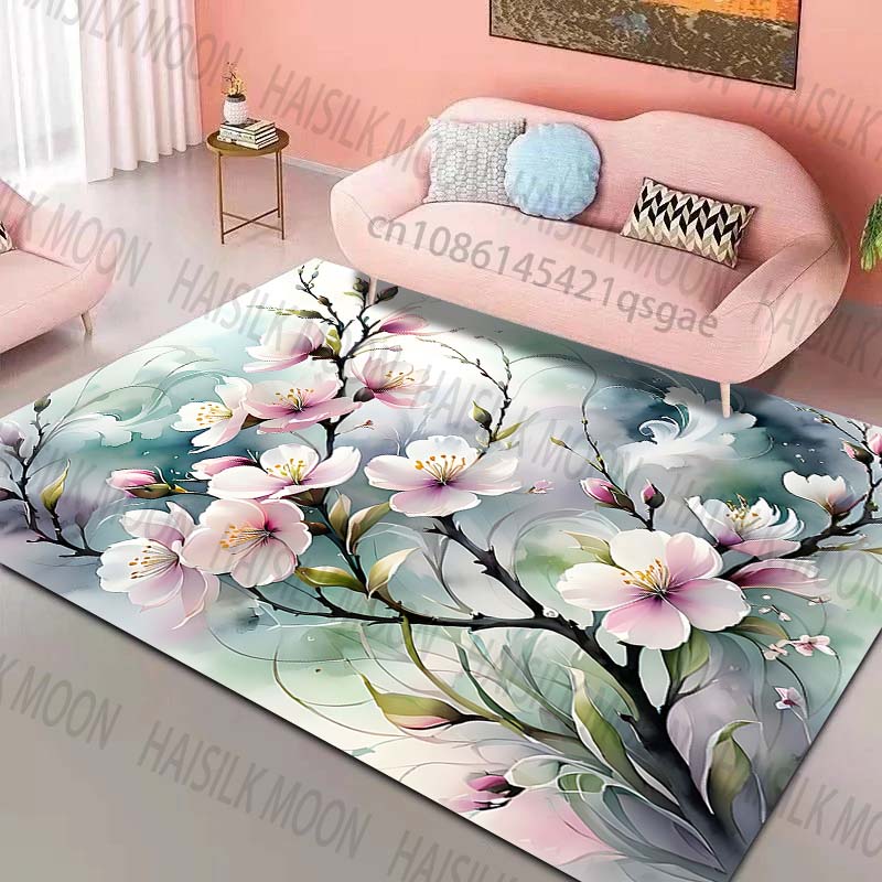 

Beautiful blooming cherry blossoms Print Rug Carpets for Bedroom Living Room Sofa Mat Creative Door Mat Cloakroom Home Decor 40x60cm