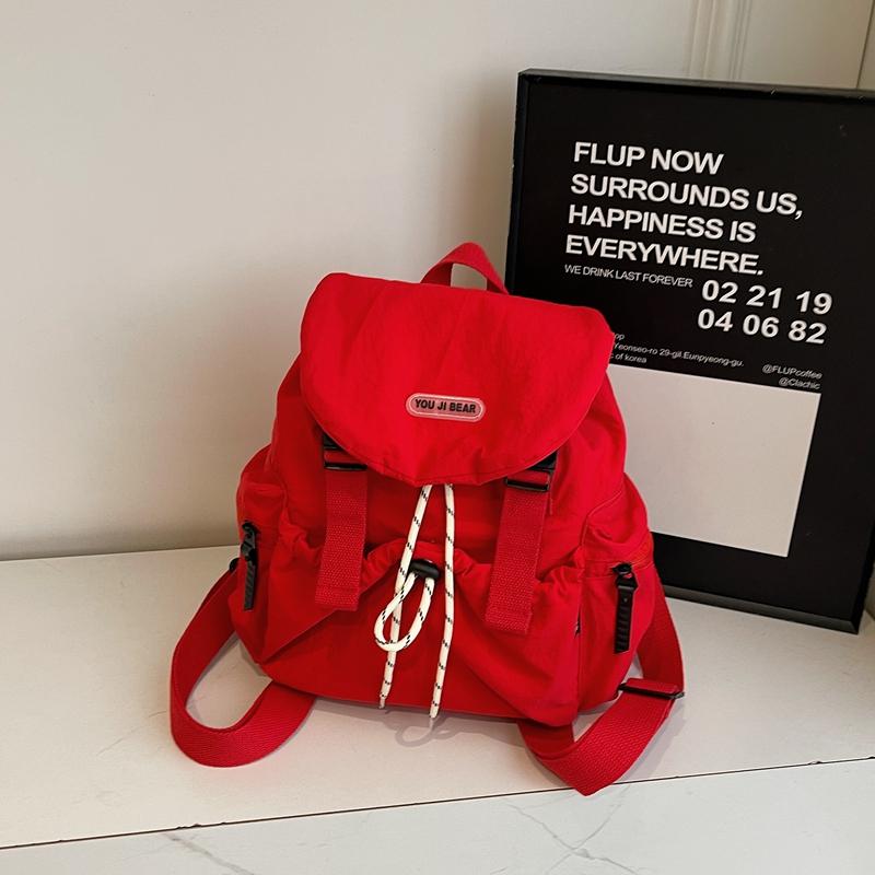 Einfarget dame-ryggsekk pendler lett snøringryggsekk