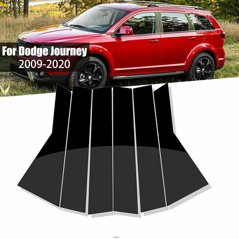6pcs Black Pillar Posts Fit For Dodge Journey 2009-2020 2019 2018 2017 Car Door Side Moulding Trim Window Cover Exterior Parts