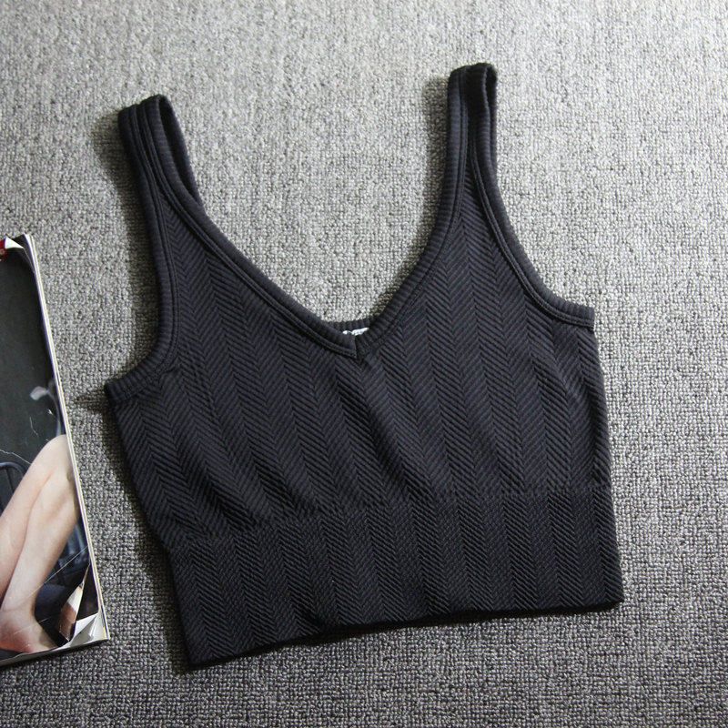 

Yoga Fashion Short Crop Top Women s Breathable Wait Lifting Vest Black L