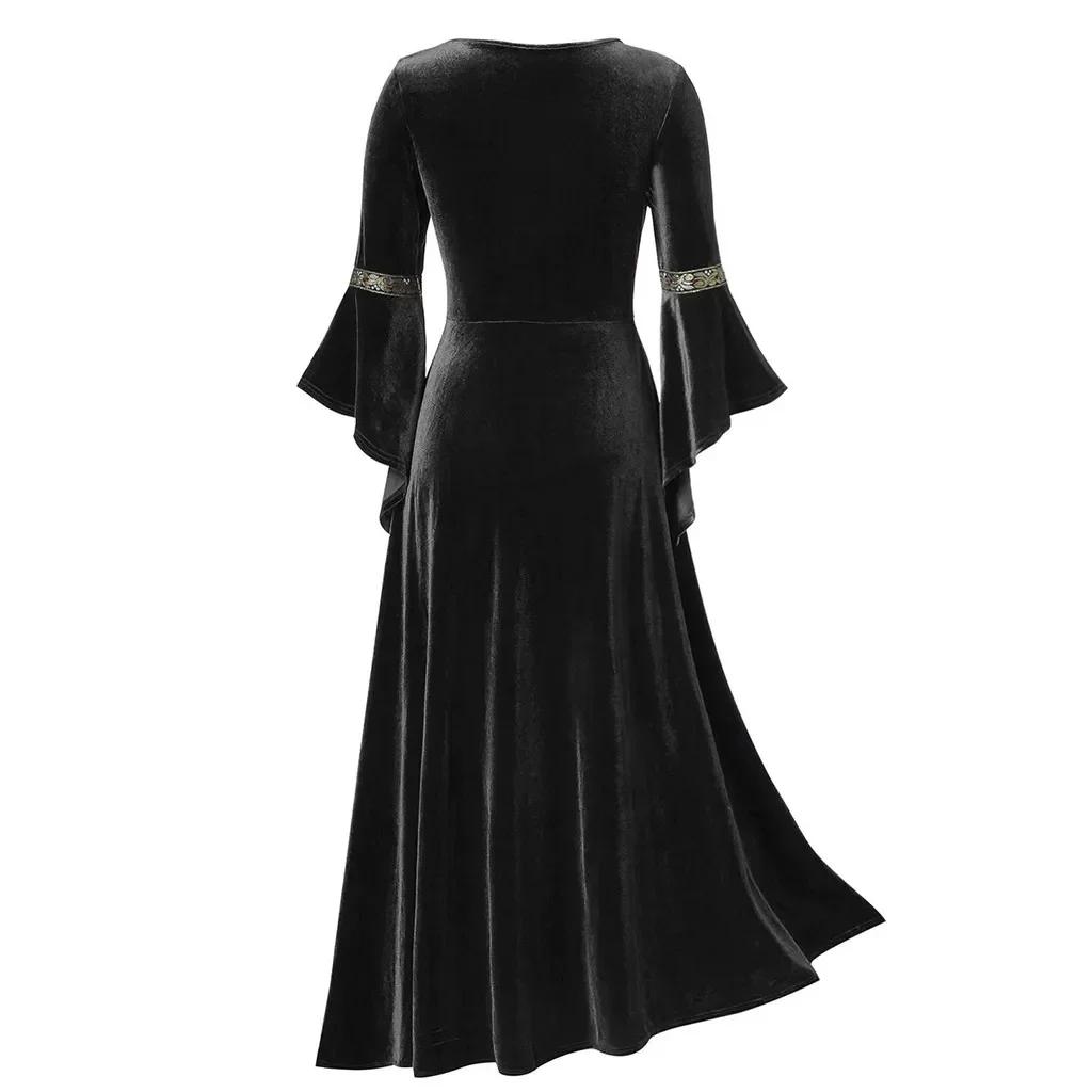 LYRIA Halloween Damenkleider Kostüme Für Damen Langarm Mittelalter Cosplay Vintage Vampir Hexe Viktorianisch Goth Bandagekleid