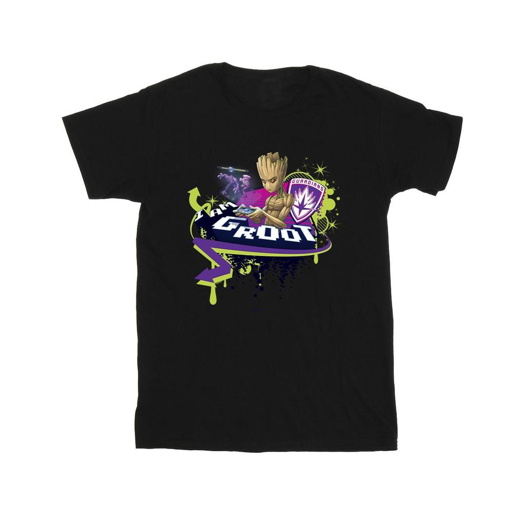 Marvel Mens Guardians Of The Galaxy Groot Gaming Holo T-Shirt