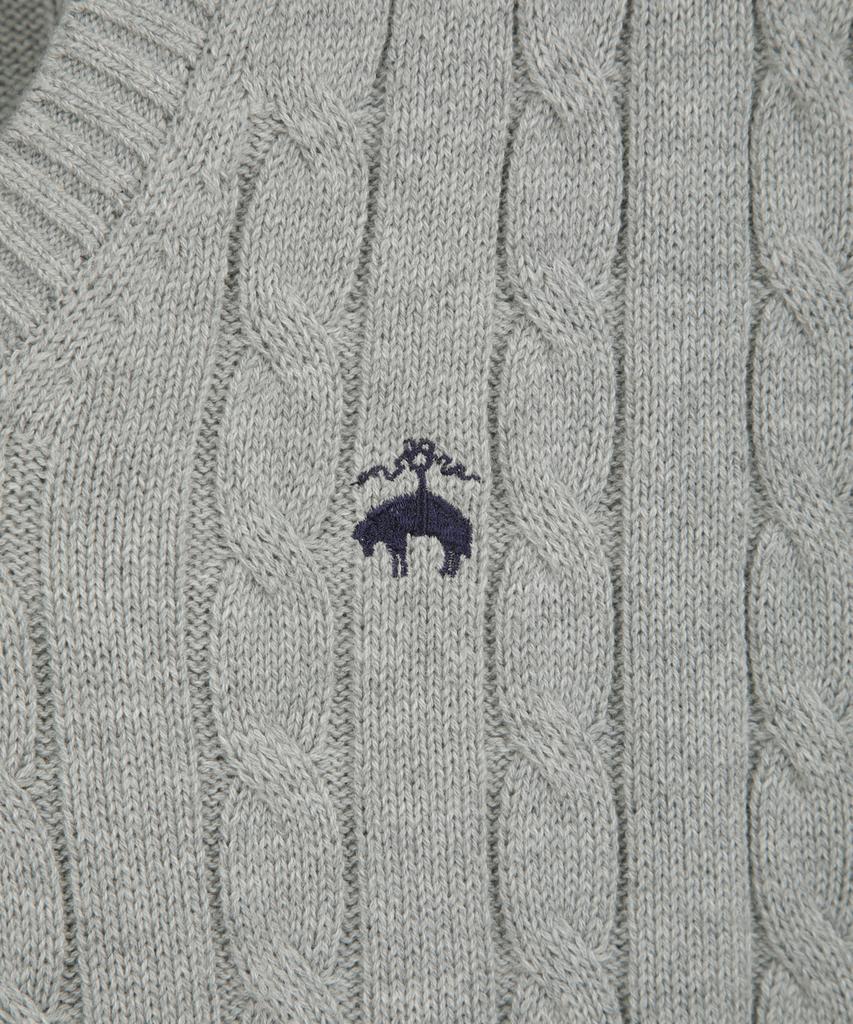 Brooks Brothers Cotton Cable Vest (Grey) (Bbwvmbg105)