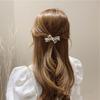 2024 Trendy Korean-French Retro Bow Pearl Hairpin for Women - Elegant Back of Head Accessory