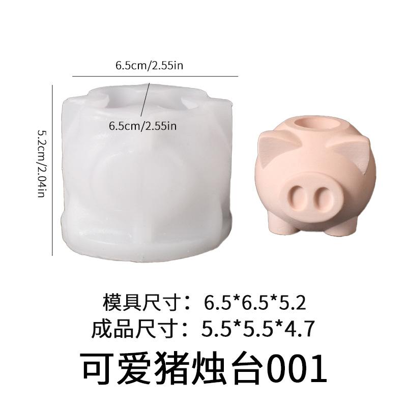 

Piggy Candle Holder Mold Piggy Candle Holder Silicone Mold Creative DIY Candle Gypsum Cement Mold