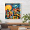 5D DIY Full Round Drill Diamond Painting Colorful House Abstract Series Decor