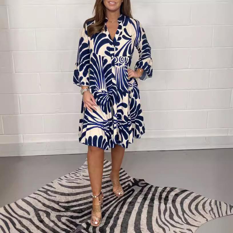 Rochie de dama primavara vara imprimata rochii lejere casual