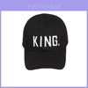 Boné de Baseball Preto Premium Queen/King Com Estampa de Letras Hip Hop Para Casais