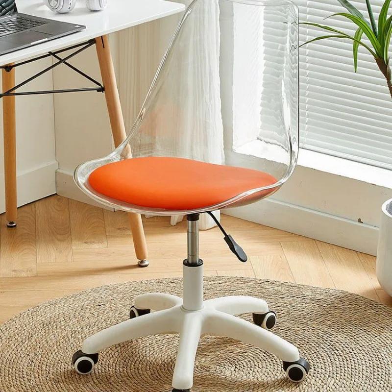 Computer Chair Rotary Wheel Lifting Family Makeup Chair Simple Transparent Small Space Office