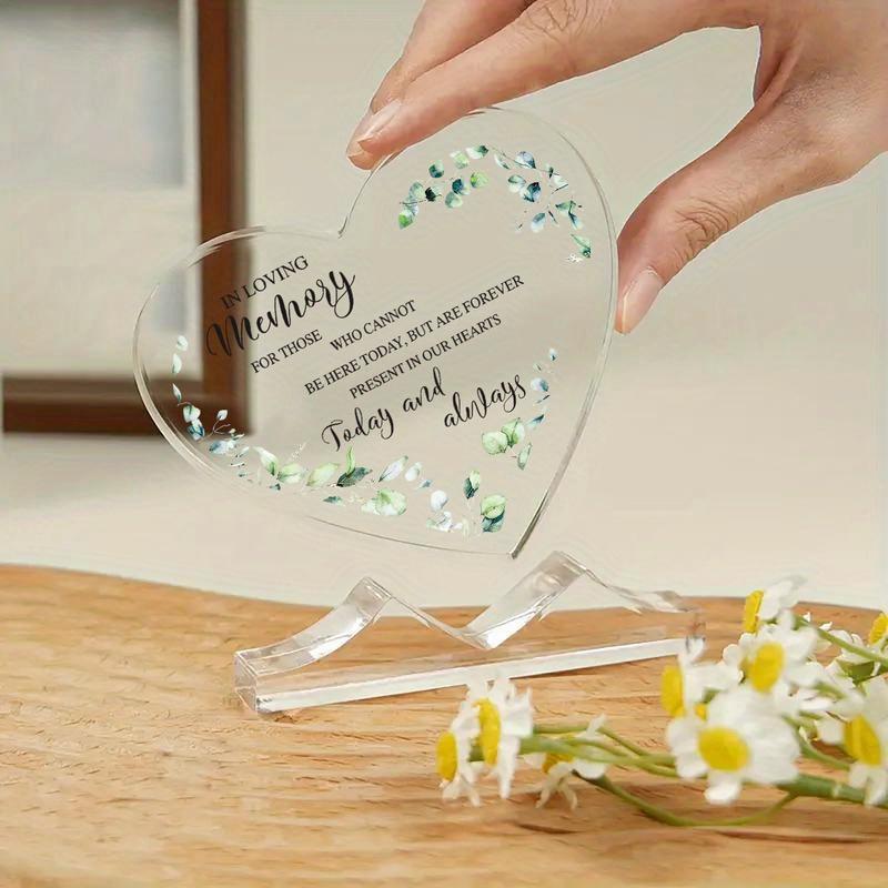 Heart-Shaped Acrylic Wedding Memorial Sign - Romantic Love Commemorative Centerpiece with Elegant Leaf Design, Perfect for Anniversaries, Receptions 