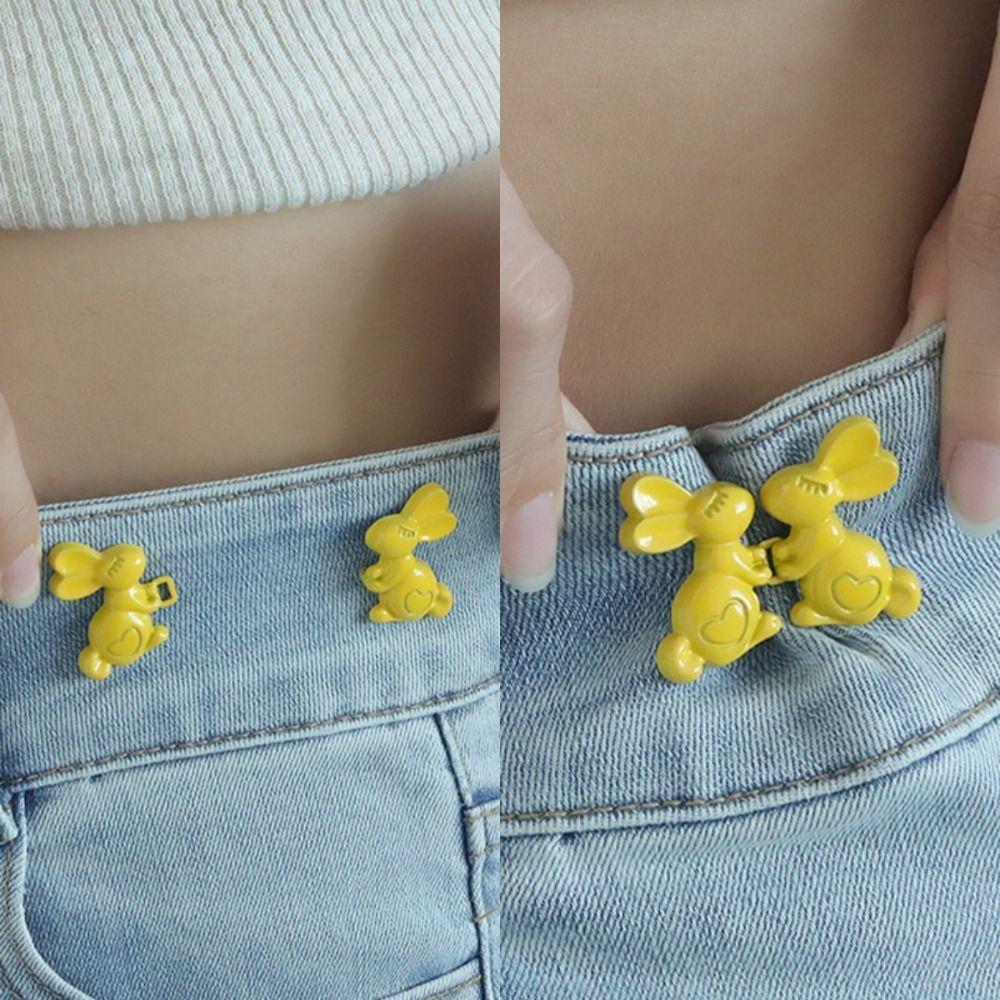 Waist Buckle Heart Rabbit Pants Button Tightener Jean Buttons for Loose Jeans  Waist Accessories