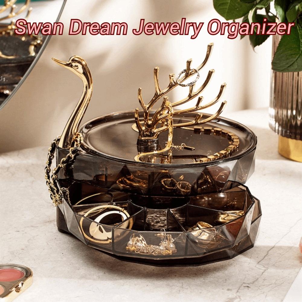 Large Capacity Necklace Earring Storage Box Multi-Layer Rings Display Box For Women