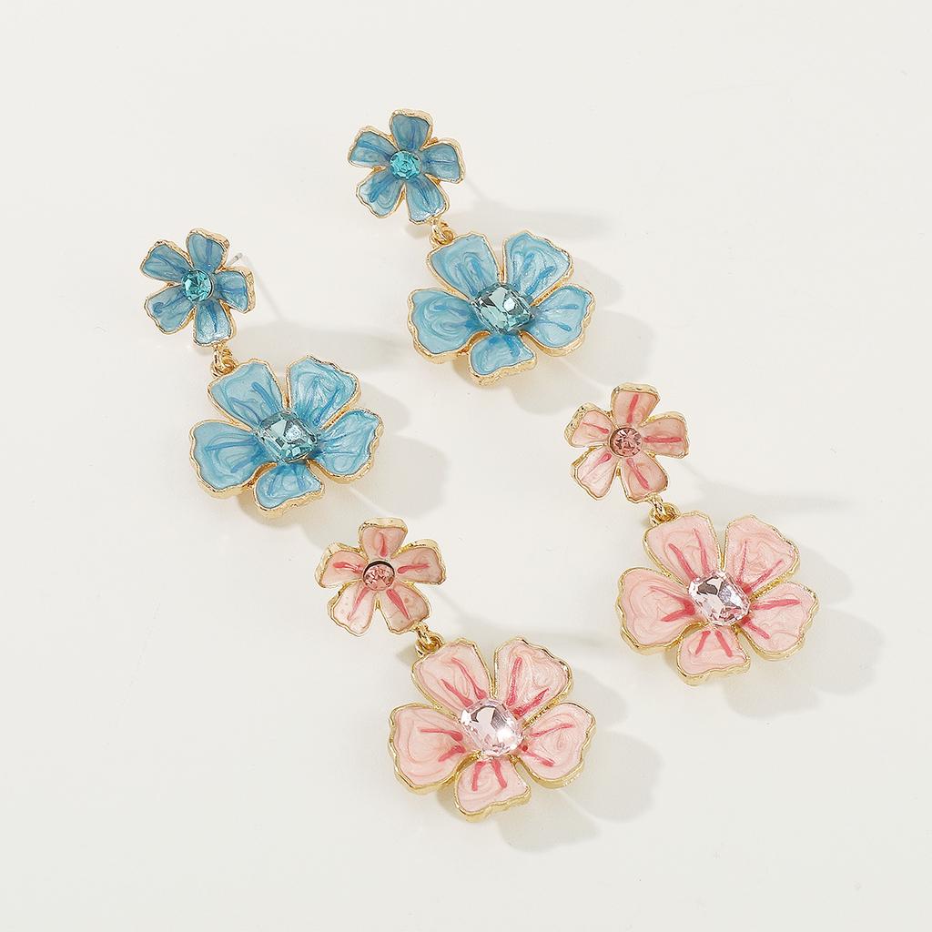 Simplistic and Cute Flower Oil Drop Earrings - Light and Comfortable Accessories