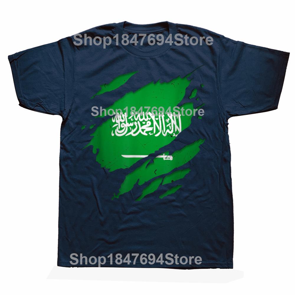 Funny Proud Saudi Arabian T Shirt Saudi Arabia Flag Tee Tops Round Neck Short-Sleeve Fashion Tshirt Clothing Casual T-shirts