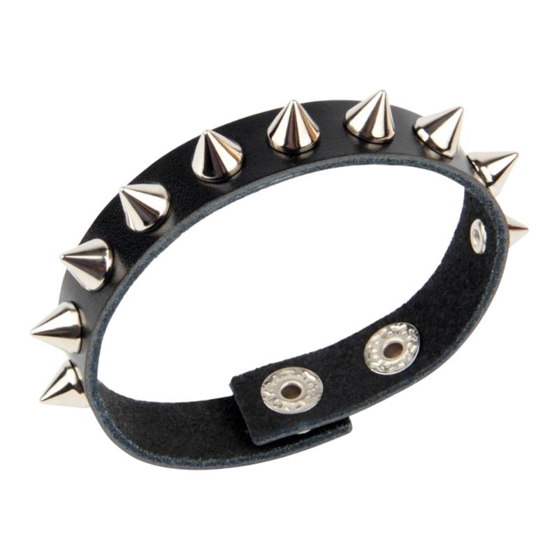 Панк Стиль Кожаный Браслет с Шипами для Мужчин и Женщин Дерзкий Готический Напульсник с Клепками Прочный Модный Ювелирный Аксессуар