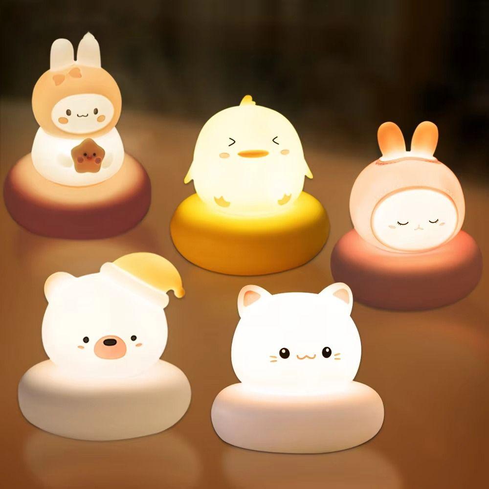 USB Rechargeable Animal Night Light 3 Level Dimmable Breastfeeding Nightlight New Nursery Lamp