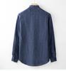 Men's Casual Long Sleeve Cotton Linen Shirt with Turn-Down Collar - Lightweight, Loose Fit for Spring & Autumn.