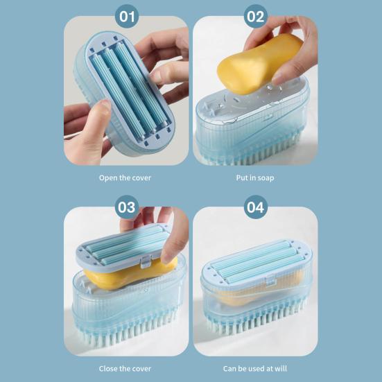 Cleaning Brush Soft Roller Convenient Labor-saving 2 In 1 Foam Soap Box Washing Brush Daily Use